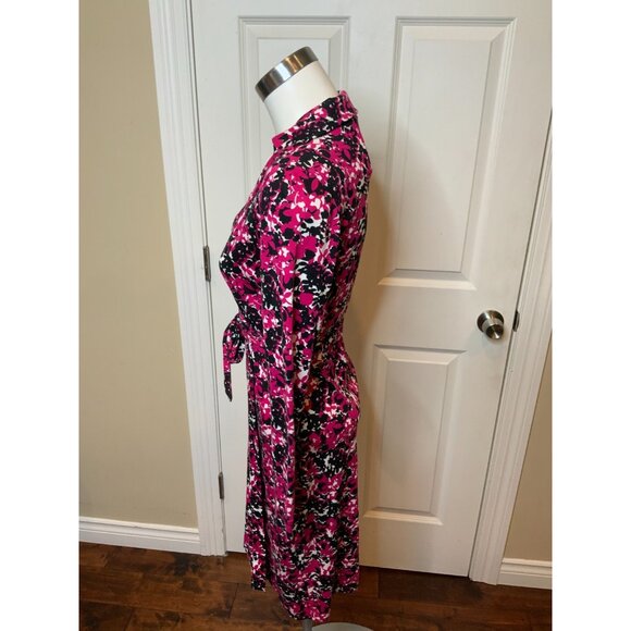 Diane Von Furstenberg White Pink Black Splatter New Jeanne Two Wrap Dress Size 2 - Picture 3 of 5